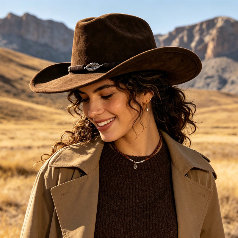 Fedora Hat Wool - Topi Fedora Gaya Koboi Barat dari