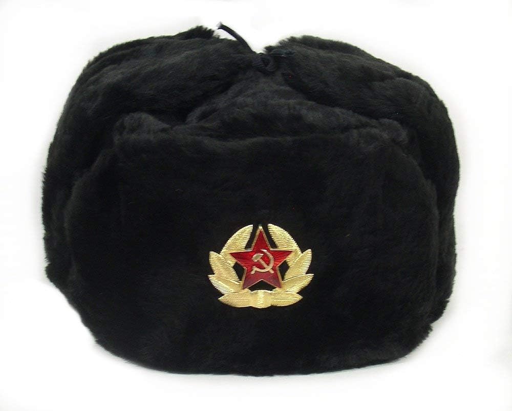 Trapper Hat Ear Flap - Topi Rusia Lencana Militer Angkatan Soviet