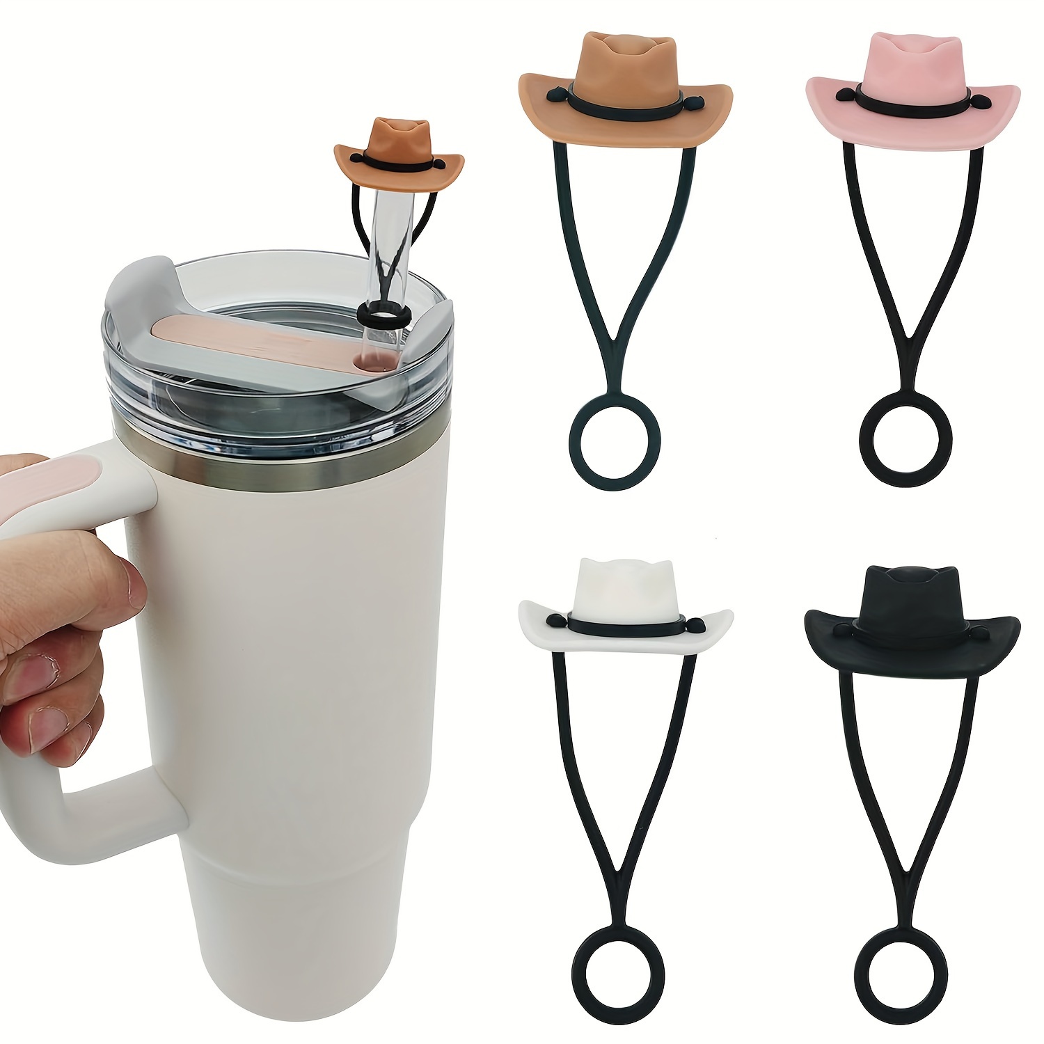Cowboy Hat Straw - Topi koboi silikon penutup sedotan topi