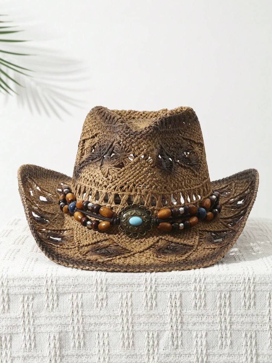 Cowboy Hat Straw - 1 Buah Topi Koboi Uniseks dengan