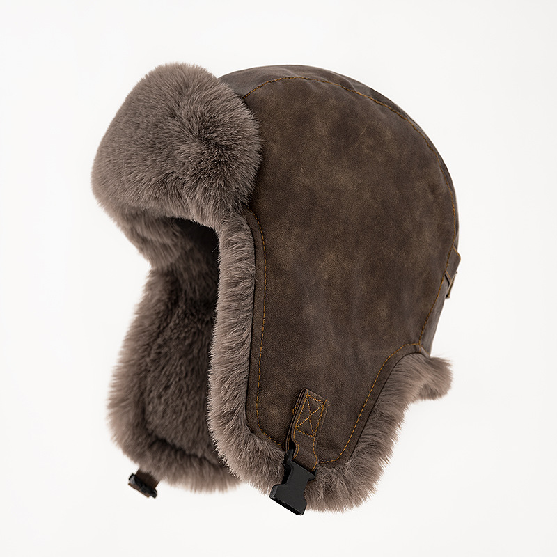 1 buah topi kulit retro musim  - Trapper Hat Ear Flap ulasan dan harga