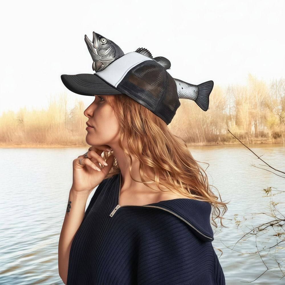 Topi Trucker Hewan Ikan 3D Luc - Trucker Cap Mesh ulasan dan harga