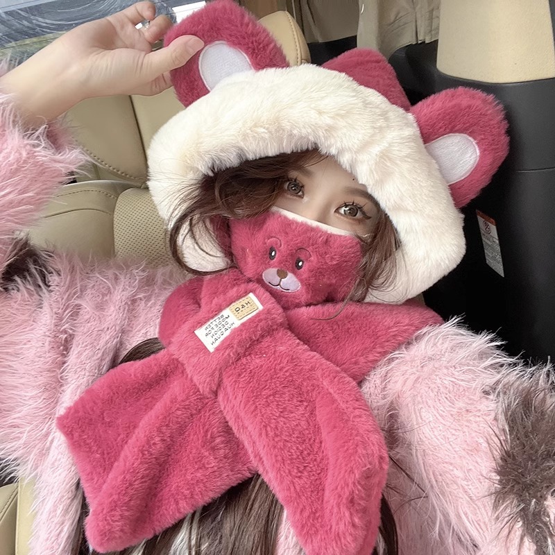 Topi Beruang Lucu dengan Syal  - Trapper Hat Ear Flap ulasan dan harga