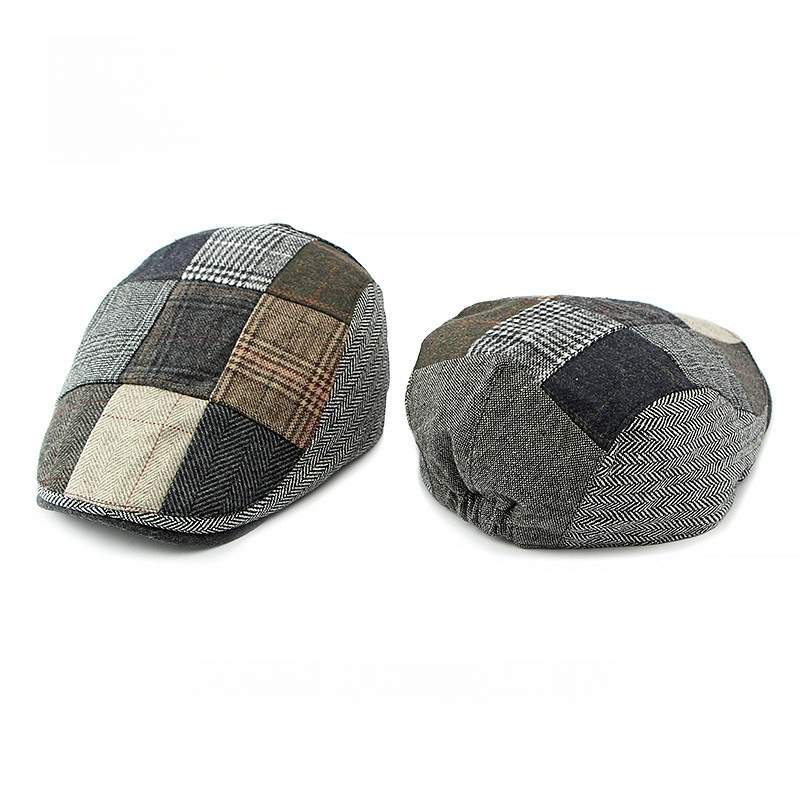 1 buah Topi Pria Patchwork Twe - Newsboy Cap Ivy ulasan dan harga