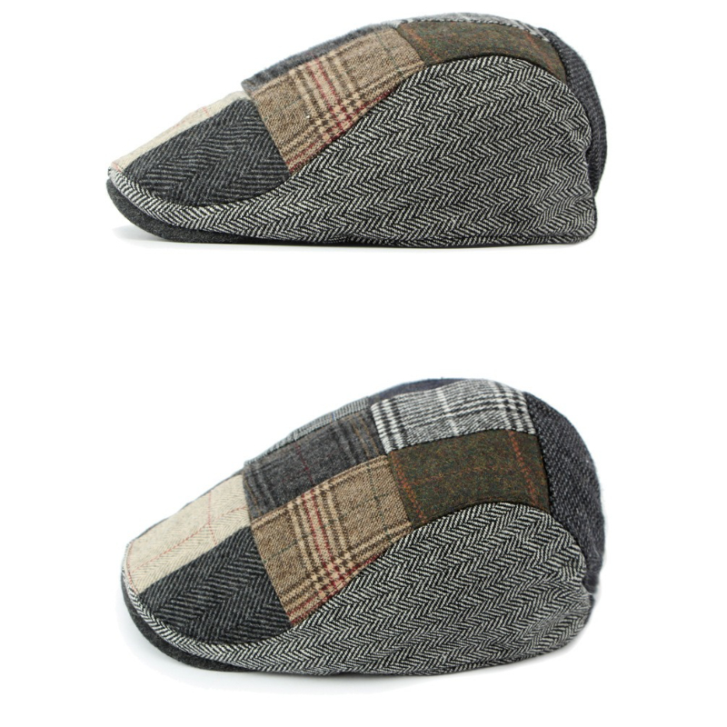 1 buah Topi Pria Patchwork Twe - Newsboy Cap Ivy ulasan dan harga
