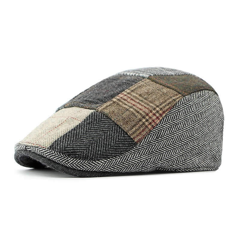 1 buah Topi Pria Patchwork Twe - Newsboy Cap Ivy ulasan dan harga
