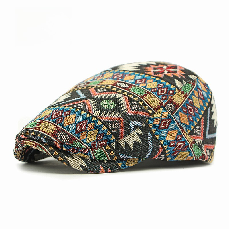Topi Datar Motif Geometris Etn - Newsboy Cap Ivy ulasan dan harga