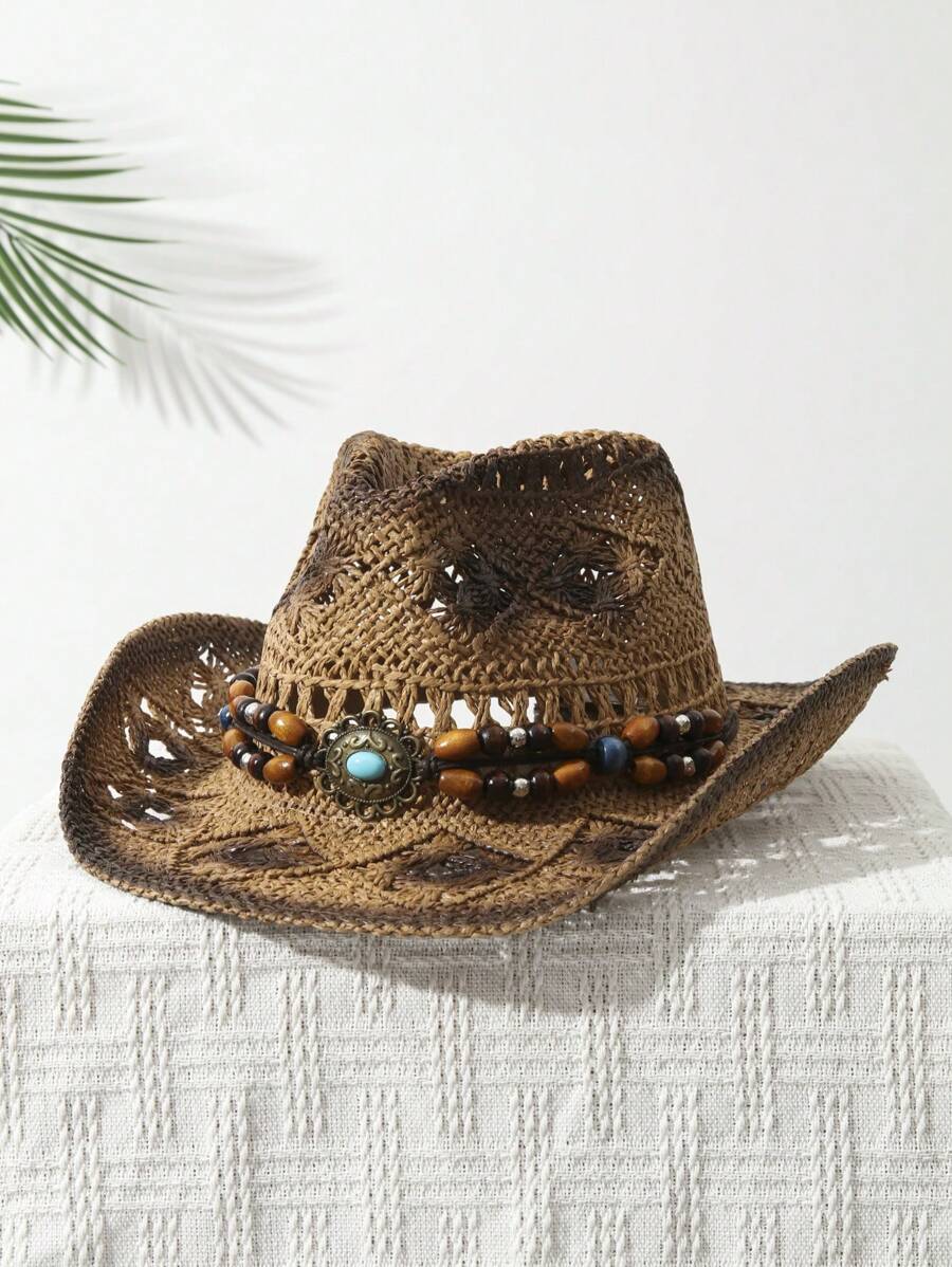 1 Buah Topi Koboi Uniseks deng - Cowboy Hat Straw ulasan dan harga
