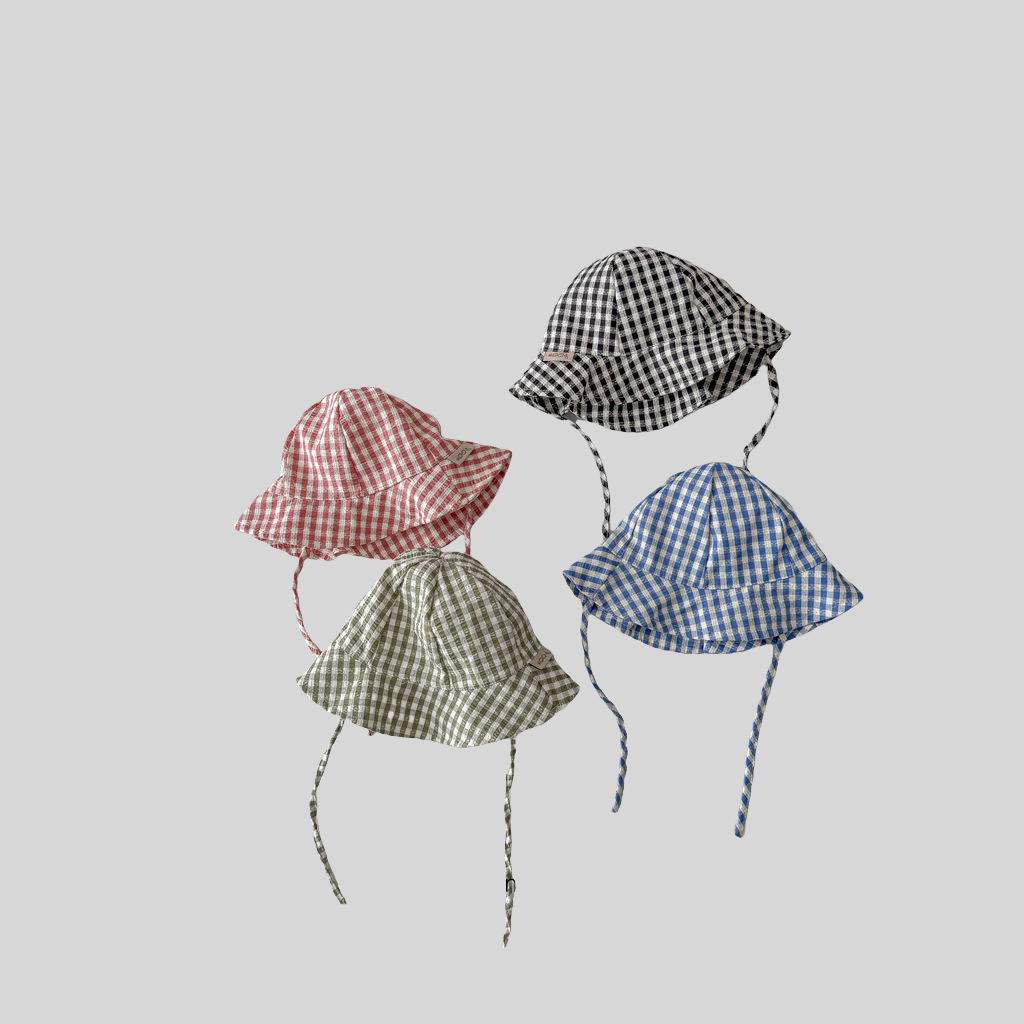 Topi Ember Bayi Kotak-kotak Ga - Bucket Hat Cotton ulasan dan harga